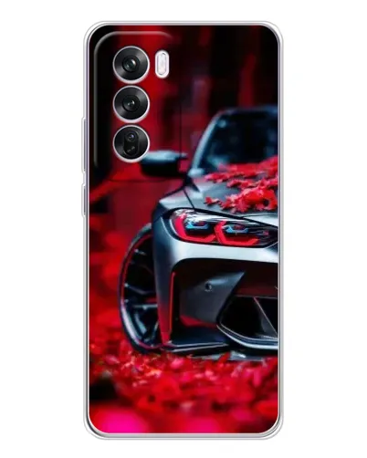 Чехол для OPPO Reno 12 Pro с картинкой «Спортивная BMW и цветы» Чехол для OPPO Reno 12 Pro с картинкой «Спортивная BMW и цветы»
