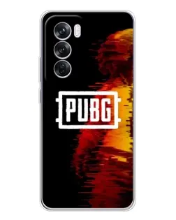 Чехол для OPPO Reno 12 Pro с картинкой «Яркий логотип PUBG»