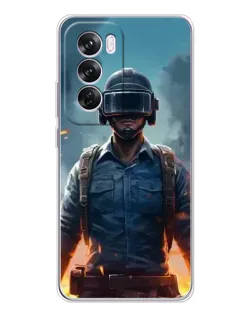 Чехол для OPPO Reno 12 Pro с картинкой «PUBG — реалистичный герой»