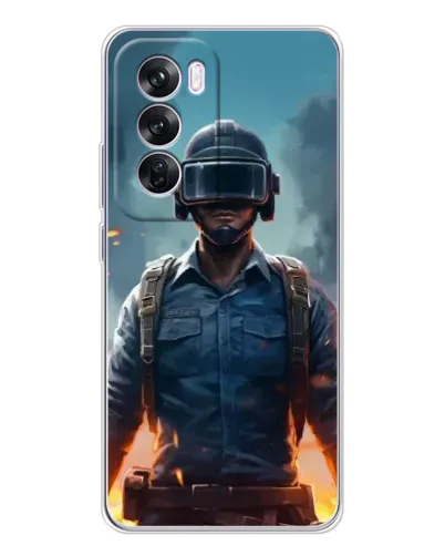 Чехол для OPPO Reno 12 Pro с картинкой «PUBG — реалистичный герой»