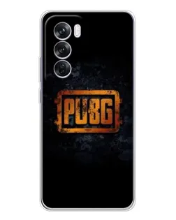 Чехол для OPPO Reno 12 Pro с картинкой «PUBG — золотой логотип»