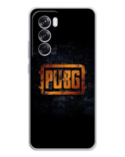 Чехол для OPPO Reno 12 Pro с картинкой «PUBG — золотой логотип»