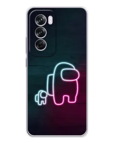 Чехол для OPPO Reno 12 Pro с картинкой «Among Us неон-арт» Чехол для OPPO Reno 12 Pro с картинкой «Among Us неон-арт»