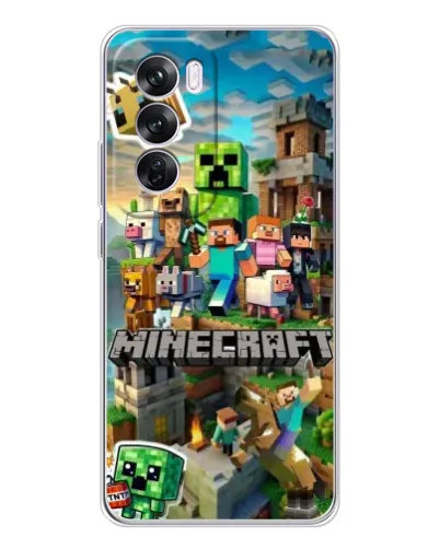 Чехол для OPPO Reno 12 Pro с картинкой «Замок Minecraft»