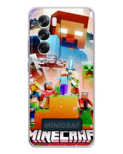 Чехол для OPPO Reno 12 Pro с картинкой «Minecraft герои игры»