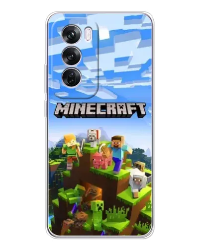 Чехол для OPPO Reno 12 Pro с картинкой «Minecraft классический мир»