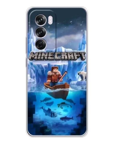 Чехол для OPPO Reno 12 Pro с картинкой «Minecraft ледяной мир»