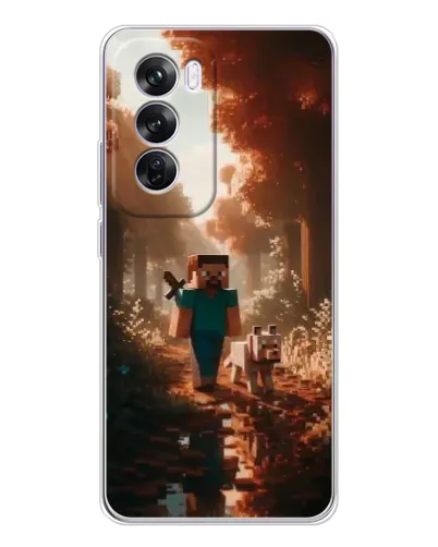 Чехол для OPPO Reno 12 Pro с картинкой «Стив в лесу»