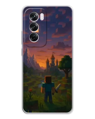 Чехол для OPPO Reno 12 Pro с картинкой «Стив у башни»