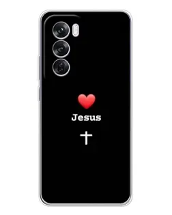 Чехол для OPPO Reno 12 Pro с картинкой «Сердце - Jesus»