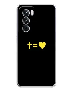 Чехол для OPPO Reno 12 Pro с картинкой «Сердце и Крест»