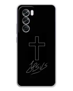 Чехол для OPPO Reno 12 Pro с картинкой «Графический крест Jesus» Чехол для OPPO Reno 12 Pro с картинкой «Графический крест Jesus»
