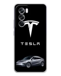 Чехол для OPPO Reno 12 Pro с картинкой «Tesla Model Y»
