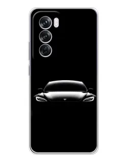 Чехол для OPPO Reno 12 Pro с картинкой «Фары Tesla Night»
