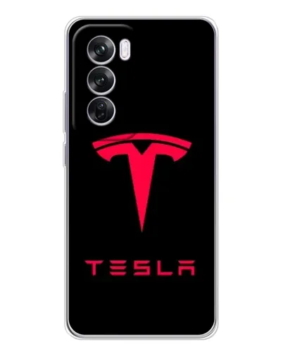 Чехол для OPPO Reno 12 Pro с картинкой «Tesla Red Logo» Чехол для OPPO Reno 12 Pro с картинкой «Tesla Red Logo»