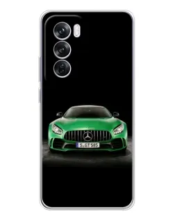 Чехол для OPPO Reno 12 Pro с картинкой «Mercedes — неоновый лого»