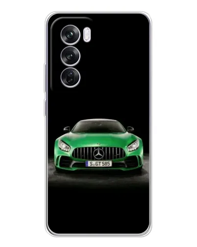 Чехол для OPPO Reno 12 Pro с картинкой «Mercedes — неоновый лого»