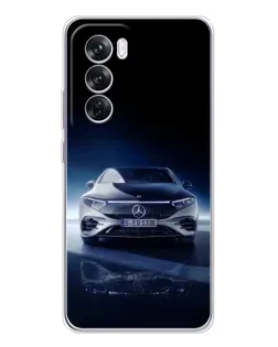 Чехол для OPPO Reno 12 Pro с картинкой «Ночной Mercedes EQ»