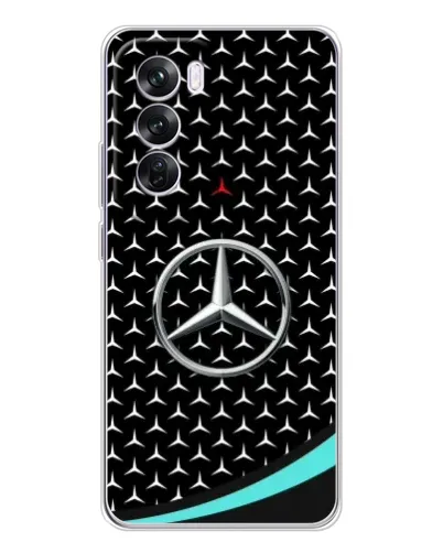 Чехол для OPPO Reno 12 Pro с картинкой «Mercedes — бирюзовый акцент»