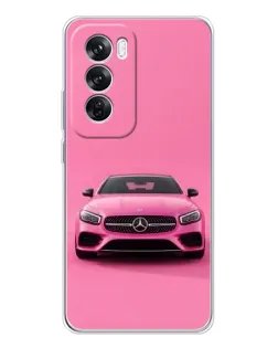Чехол для OPPO Reno 12 Pro с картинкой «Розовый Mercedes AMG»