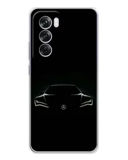 Чехол для OPPO Reno 12 Pro с картинкой «Mercedes — силуэт авто»