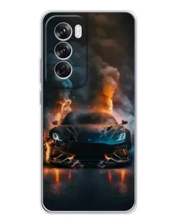 Чехол для OPPO Reno 12 Pro с картинкой «Lamborghini дымная эстетика»