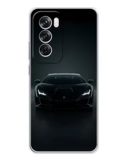 Чехол для OPPO Reno 12 Pro с картинкой «Черный Lamborghini Aventador»