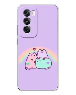 Чехол для OPPO Reno 12 Pro с картинкой «Радужные Пушины»