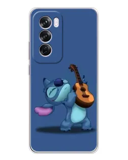 Чехол для OPPO Reno 12 Pro с картинкой «Стич с укулеле»