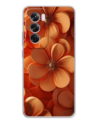Чехол для OPPO Reno 12 Pro с картинкой «Оранжевый макро цветок»