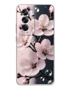 Чехол для OPPO Reno 12 Pro с картинкой «Нежная сакура и капли»