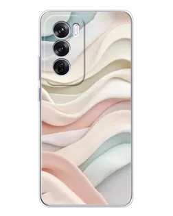 Чехол для OPPO Reno 12 Pro с картинкой «Пастельные нежные волны»