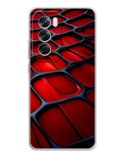 Чехол для OPPO Reno 12 Pro с картинкой «Красная глянцевая сетка»