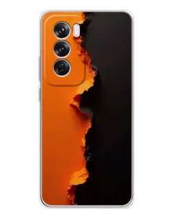 Чехол для OPPO Reno 12 Pro с картинкой «Оранжевый разлом»