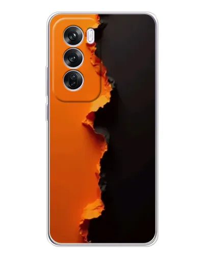 Чехол для OPPO Reno 12 Pro с картинкой «Оранжевый разлом»