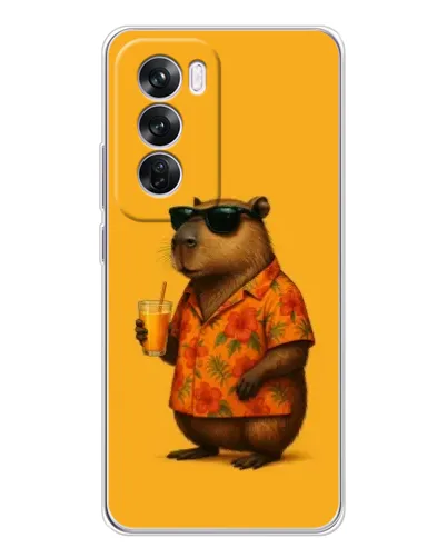Чехол для OPPO Reno 12 Pro с картинкой «Капибара на отдыхе»