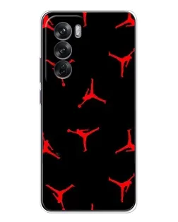 Чехол для OPPO Reno 12 с картинкой «Jordan Red Pattern»