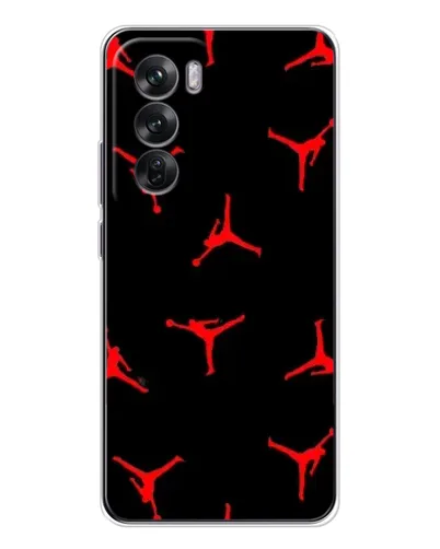 Чехол для OPPO Reno 12 с картинкой «Jordan Red Pattern»