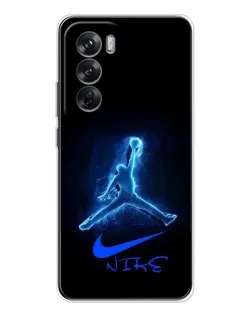 Чехол для OPPO Reno 12 с картинкой «Jordan Neon Blue»