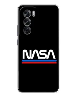 Чехол для OPPO Reno 12 с картинкой «NASA — классика Red Blue»