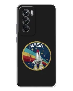 Чехол для OPPO Reno 12 с картинкой «NASA — эмблема миссии»