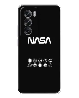 Чехол для OPPO Reno 12 с картинкой «NASA — технический принт»