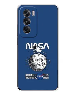 Чехол для OPPO Reno 12 с картинкой «NASA — лунная миссия»