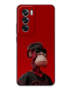 Чохол для OPPO Reno 12 з картинкою «Bored Ape в червоному»