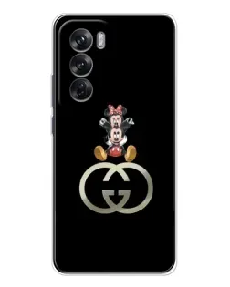 Чехол для OPPO Reno 12 с картинкой «Минни Маус на лого»
