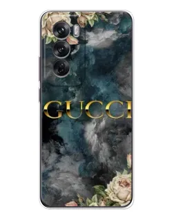 Чехол для OPPO Reno 12 с картинкой «Абстрактные цветы Gucci»