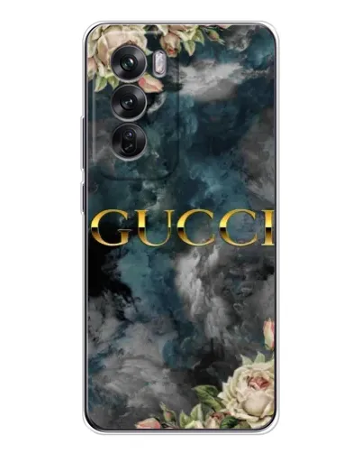 Чехол для OPPO Reno 12 с картинкой «Абстрактные цветы Gucci» Чехол для OPPO Reno 12 с картинкой «Абстрактные цветы Gucci»