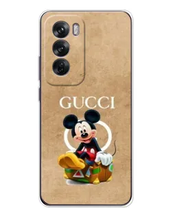 Чехол для OPPO Reno 12 с картинкой «Микки Маус Gucci — крафт»