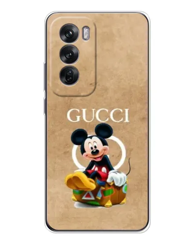 Чехол для OPPO Reno 12 с картинкой «Микки Маус Gucci — крафт» Чехол для OPPO Reno 12 с картинкой «Микки Маус Gucci — крафт»