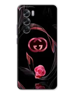 Чехол для OPPO Reno 12 с картинкой «Gucci — неоновая роза»